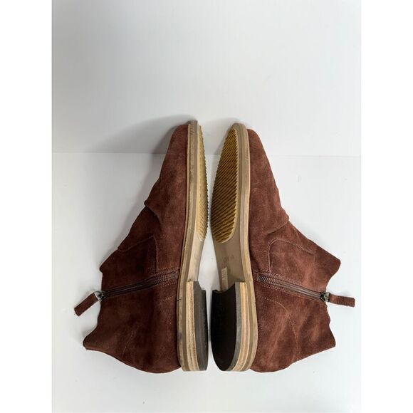 Kelsi Dagger Boots Size 10 Women’s Suede Upper Ruched Coffee Bean Brown Booties - Picture 8 of 11